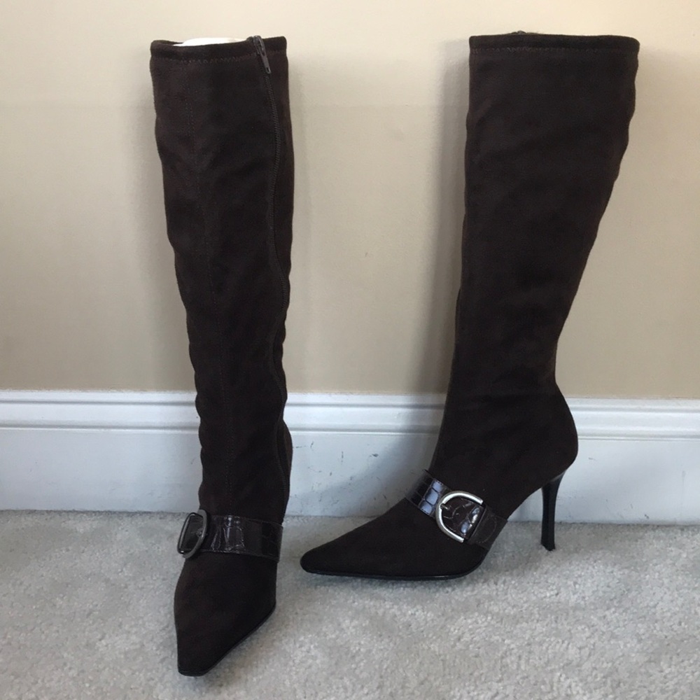 Brown Suede Tall Boots with High Heels ✨NWOT✨